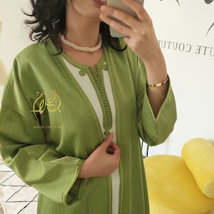 Moroccan tunic 2 pieces, open kaftan, boho kaftan jacket, moroccan kimono, casual kaftan, kaftan t-shirt, moroccan gift, gift for her
