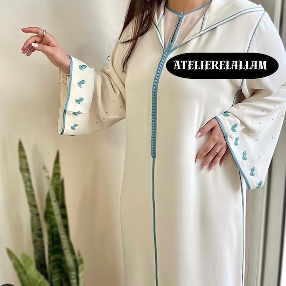 Marokkaanse jellaba nieuw ontwerp 2024 geborduurde djellaba 2 stuks zomerjalaba Marokkaanse jurk voor Eid Arabische jurk cadeau voor haar Etsy Belgie