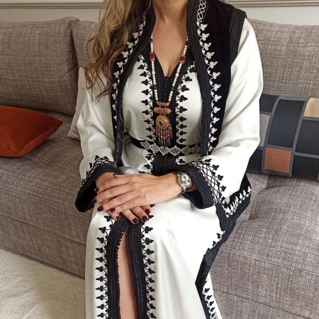 Classy Moroccan Caftan, Wedding Guest Kaftan, Arabic Dress, 2 Pieces ...