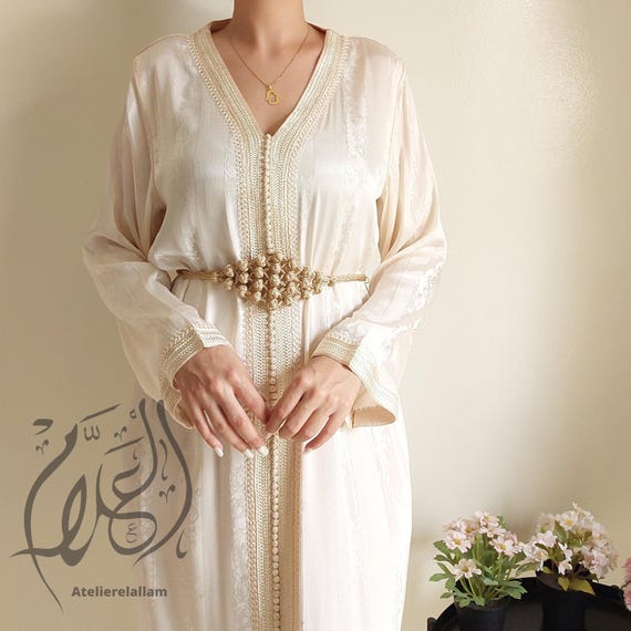champagne kaftan dress audi Arabian Luxury Champagne Kaftan Evening Gown Elegant Wedding For Champagne / 2