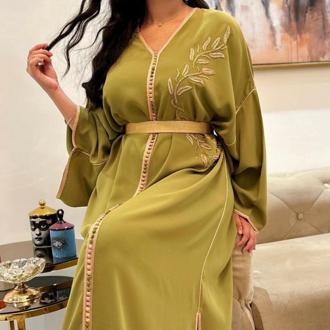 Moroccan Caftan, Embroidered Kaftan, Bride Kaftan, Wedding Guest Kuftan ...