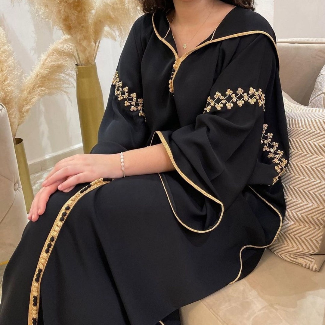Haute Couture Caftan Pontalon Moderne Haute Couture Caftan Noir