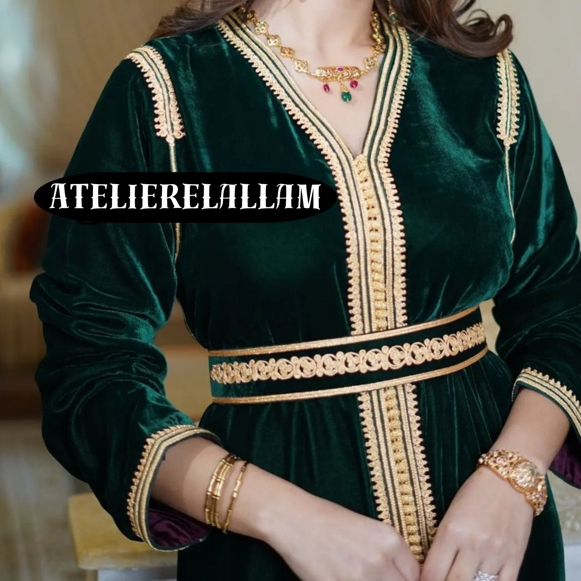 Velvet Moroccan Caftan, Embroidered Kaftan, Womens Velvet Dress ...