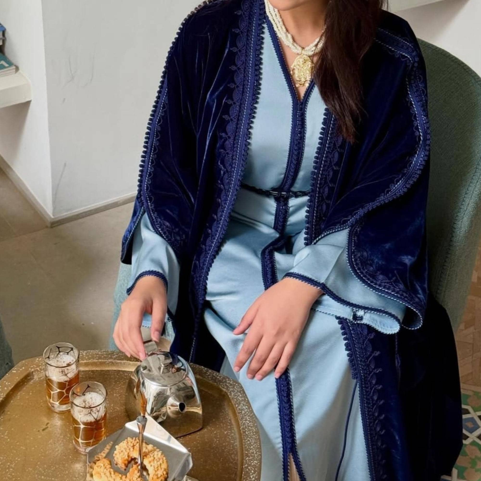 sachin and babi light blue dress Khaleeji Dress