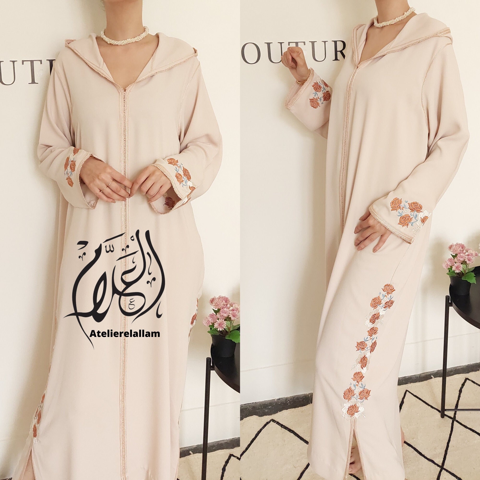 Classy Moroccan Djellaba Embroidered Jellaba One Size Jalaba Jelaba Ideal for a Bride Abaya Gift for Her gift for Mom Moroccan Clothes Etsy Ireland
