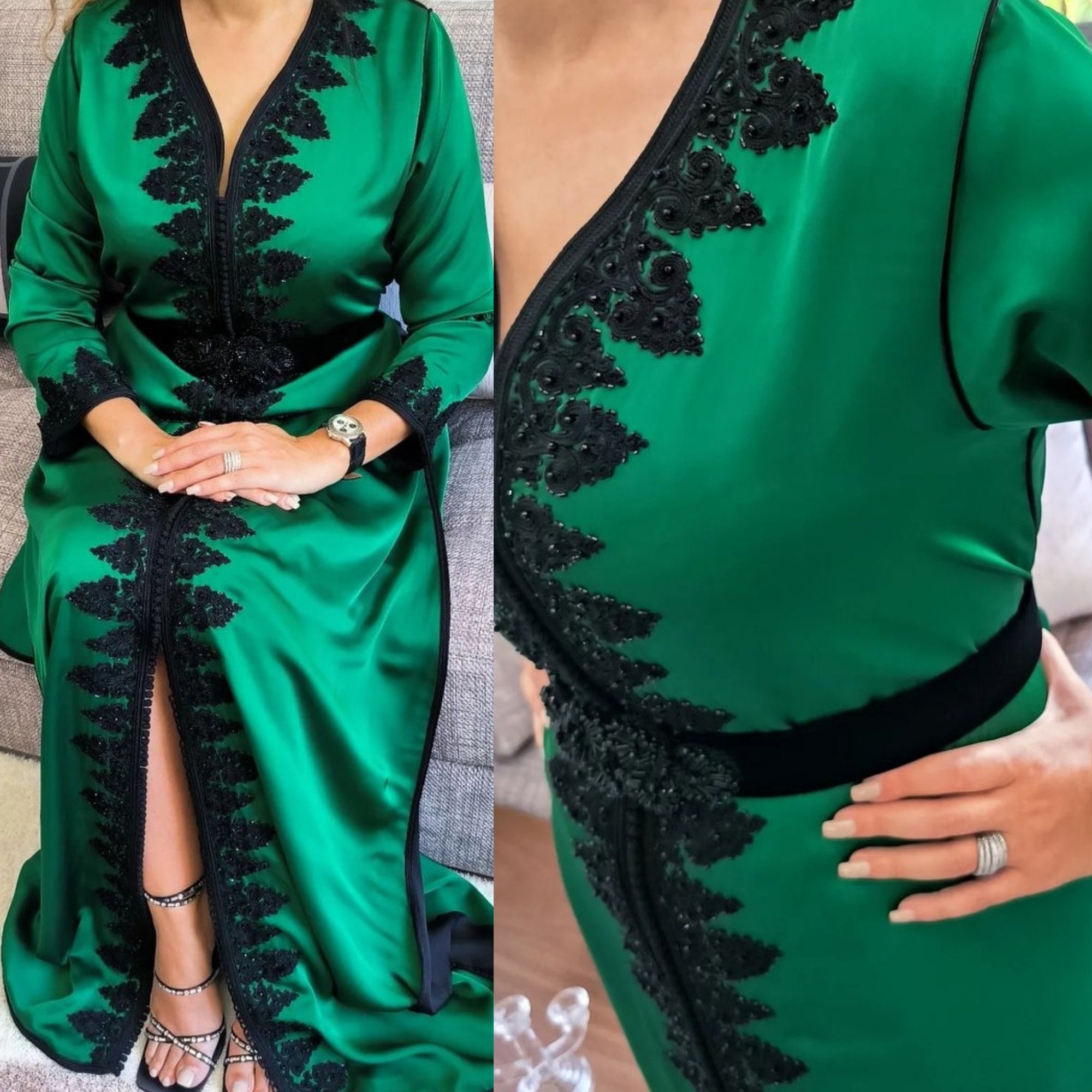 Classy Moroccan Caftan, Wedding Guest Kaftan, Arabic Dress, Moroccan ...