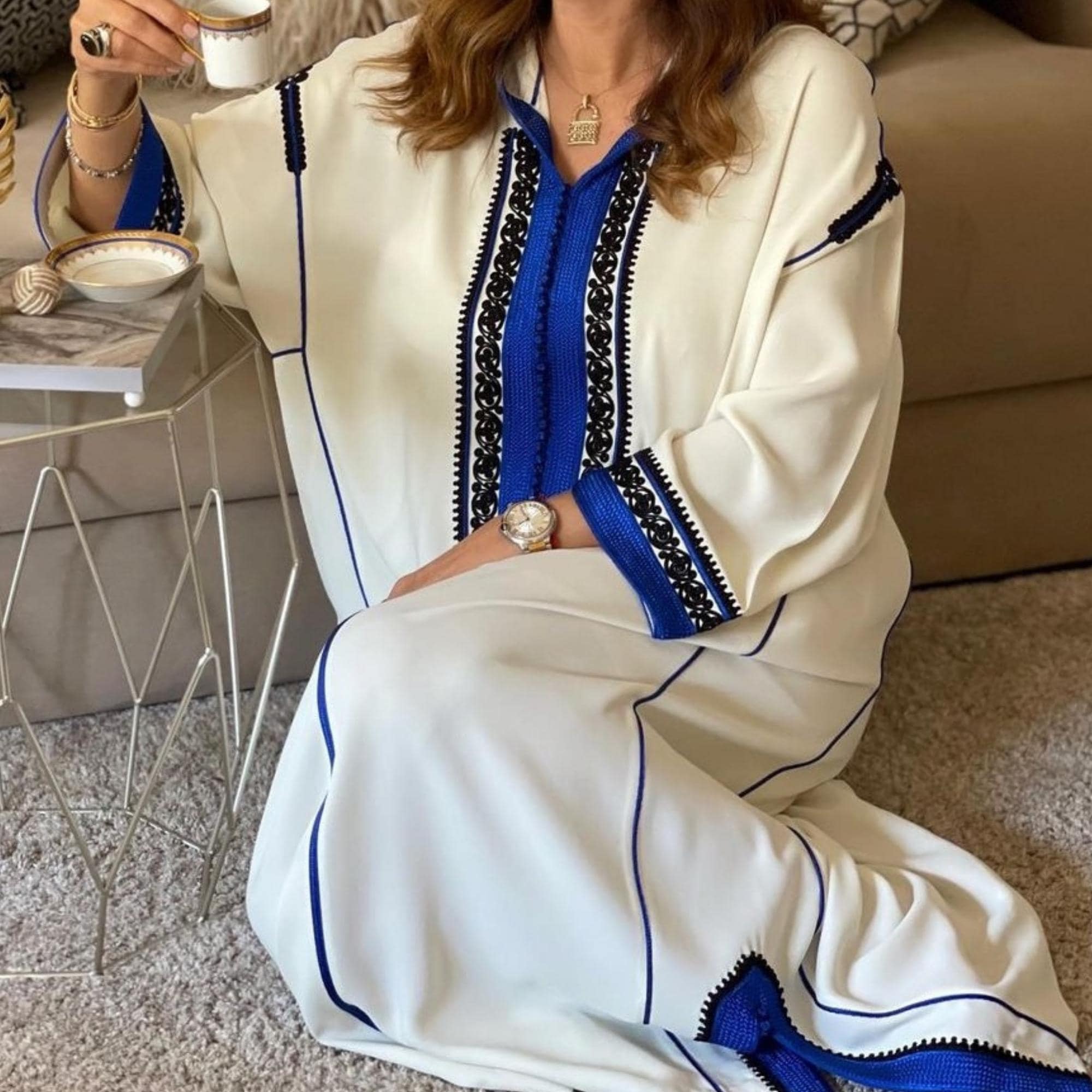 Djellaba uomo blu | Vendita online di tunica marocchina blu