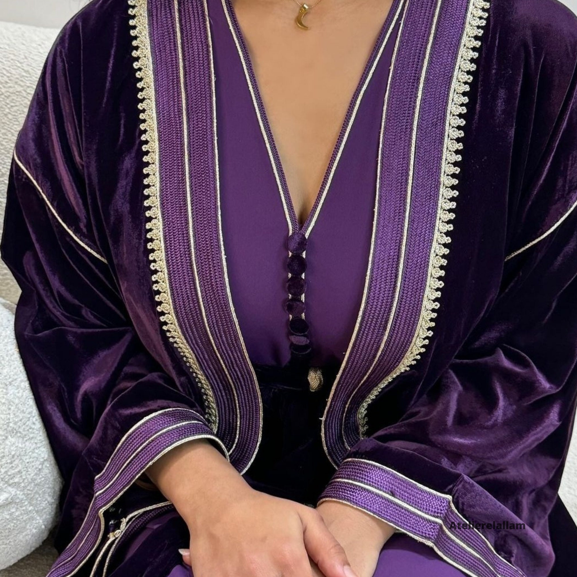 Moroccan Navy Blue Moroccan Caftan, Embroidered 2 Pieces Kaftan, Kaftan ...