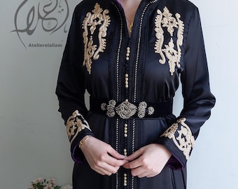 Elegant moroccan caftan, Embroidered summer kaftan, Wedding guest kuftan, Arabic trendy dress, Birthday gift, Moroccan outfit, Gift for her.