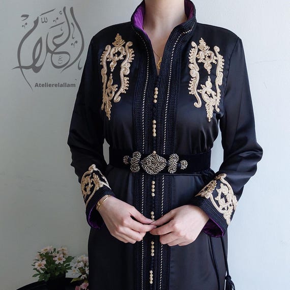 Elegant moroccan caftan, Embroidered summer kaftan, Wedding guest kuftan, Arabic trendy dress, Birthday gift, Moroccan outfit, Gift for her.