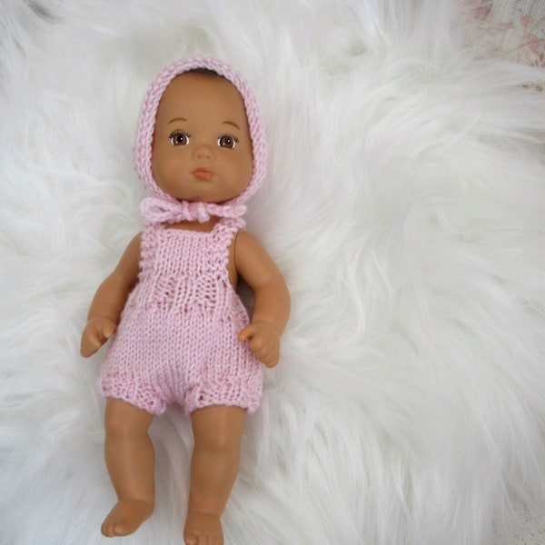 Caring for Bitty baby AG 8 inch doll - Knitted Romper/Dungarees and bonnet