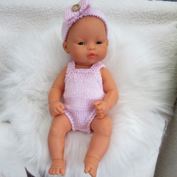 VENTE - 32cm Miniland/Minikane Doll ou Preemie Knit Romper and Headband - Reborn Micro Preemie