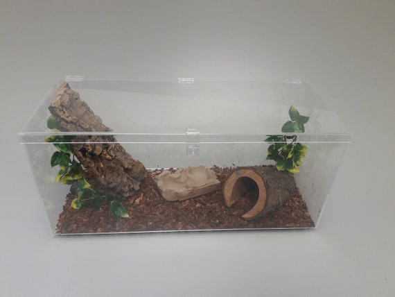 FRCOLOR Box Tarantula Enclosure Tank Spider Small Animals Reptile  Accessories pet Terrarium Mini Water Tank Terrarium Container Glass Shell  Wood