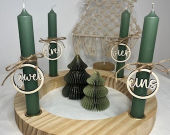 Adventskranz Zahlen Weihnachtsdeko Holz, Zahlen für Kerzen und Adventsdeko, Geschenk zu Weihnachten