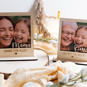Wooden picture frame mom grandma gift personalized photo holder stand engraving birthday Mother&#39;s Day You are the best decoration heart gift