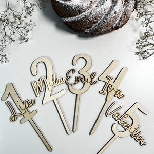 Personalized Caketopper Birthday Number Caketopper Name Caketopper Wooden Cake Topper Name Birthday Decoration Wooden Party Decoration