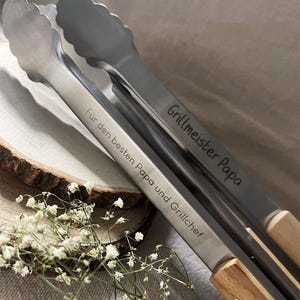 Grill tongs personalized gift men grill accessories engraved gift sustainable decoration grill gift Father&#39;s Day moving in