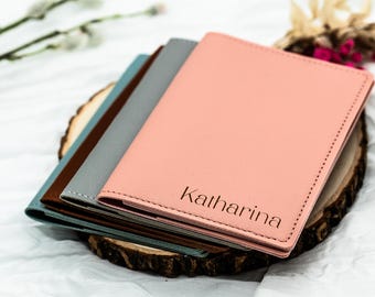 Personalized passport cover with name, passport holder, document holder, faux leather, travel gift, passport cover, various colors