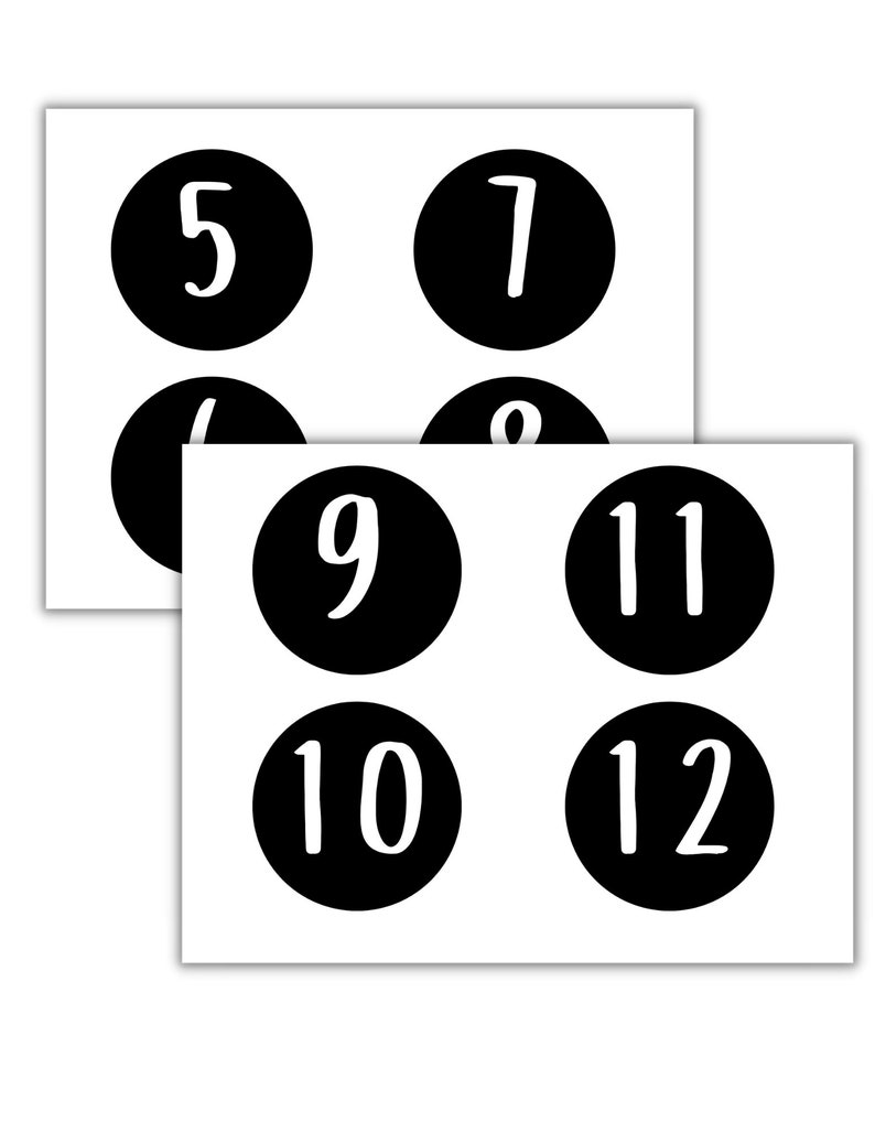 Solid Color Table Number Labels Numbers 130 Editable Etsy