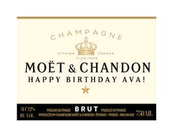 Etiquetas de champán personalizadas (boda, cumpleaños, nuevo hogar, hito, etc.)