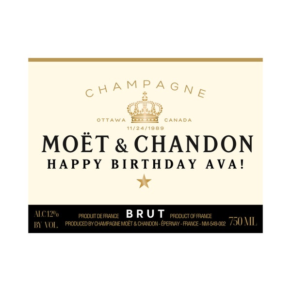 Étiquettes de Champagne personnalisées (mariage, anniversaire, nouvelle maison, jalon, etc.)