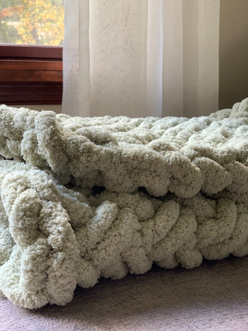 Chunky Crochet Blanket . Weighted Blanket . Textured Throw Blanket