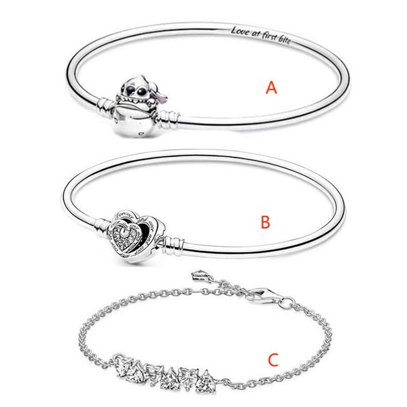 Bracelets à breloques S925 Silver Disney bracelet jonc Etsy France