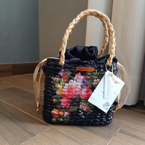 Tasche aus Stroh Korbtasche Boho Tasche Sommertasche