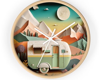 Camper Wall Clock | Camping Wall Clock | Caravan Decor | Camping Time | Camper Clock - Camper Life Sign | Campervan Gift