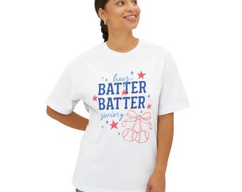 Baseball Shirt, Hey Batter Batter Graphic Tee, Oversized Cotton T-Shirt