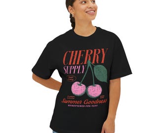 Retro Cherry Summer Goodness Shirt, Oversized Boxy Graphic Tee
