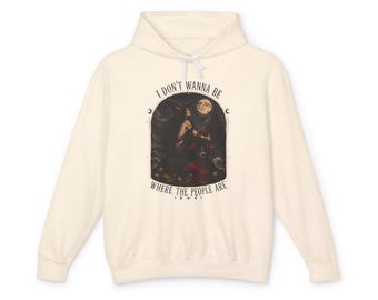 Gothic Mermaid Witch Hoodie, Ivory Lightweight Sweatshirt, I Don't Wanna Be Where the People Are, Dark Academia Hoodie, Witchy Halloween