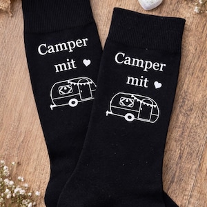 Camper Socken Camping Geschenk Geburtstag Muttertag Vatertag Oma Opa