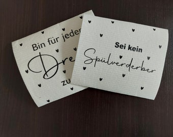 Schwammtücher mit Spruch im 2er Pack