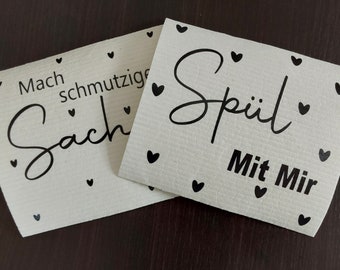 Schwammtücher mit Spruch im 2er Pack