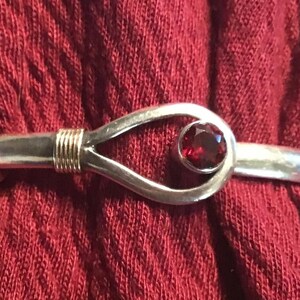 Sterling with 14k Trim Garnet Cartier Style Bracelet