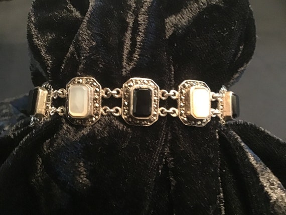 Gorgeous Art Deco Revival Onyx & Mother of Pearl … - image 4