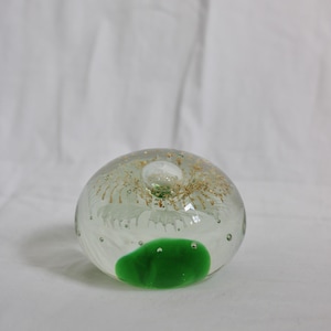 Green Murano Glass Round Paperweight