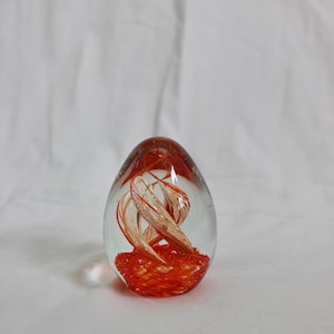 Orange Murano Glass Teardrop Paperweight