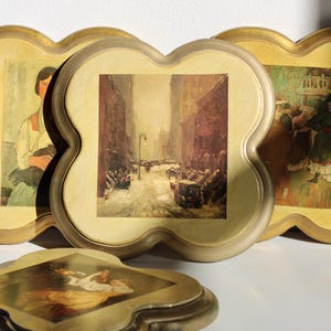 Set of 4 Wooden Decoupage Wall Plaques