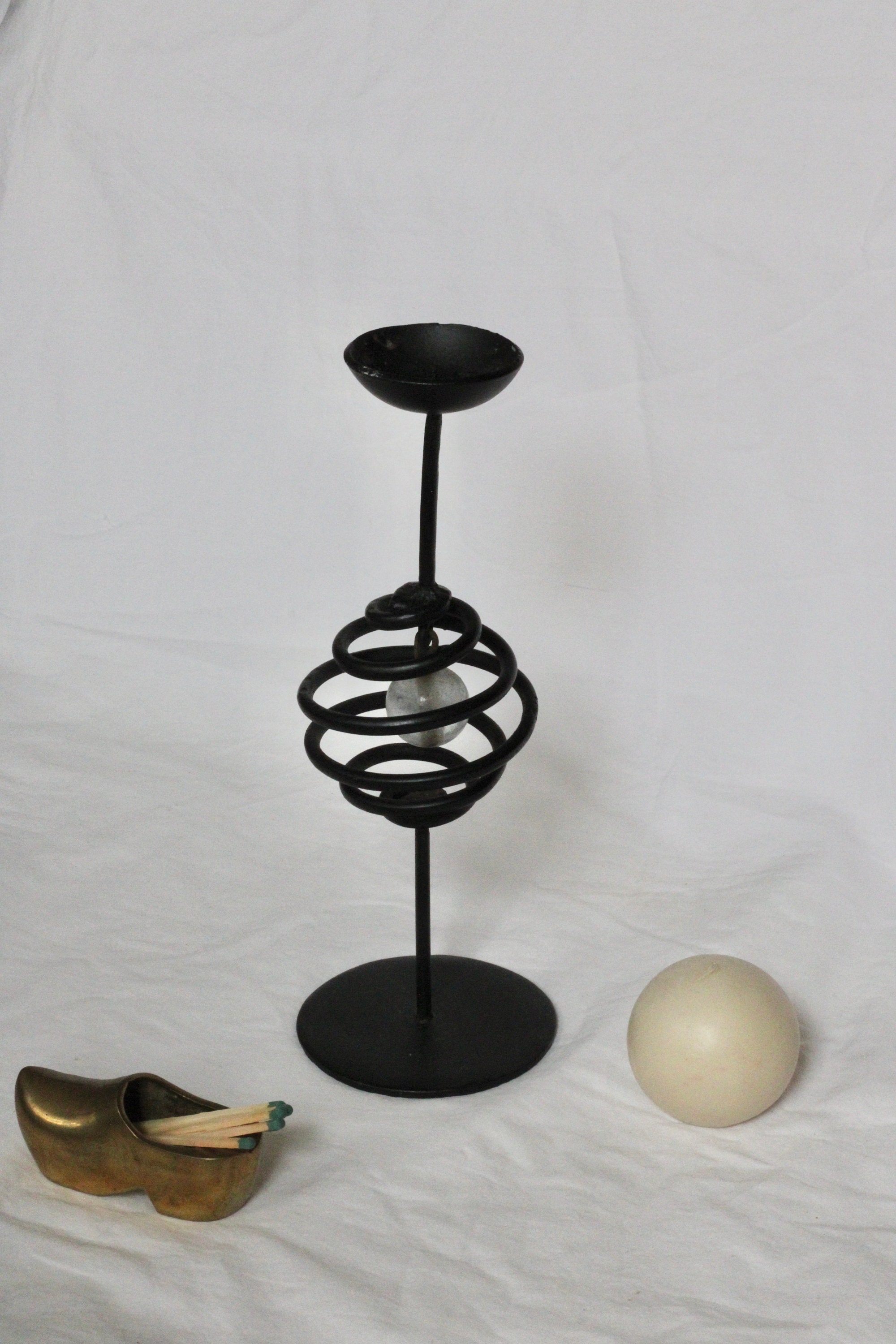 Black Wrought Iron Spiral Candle Holder Etsy