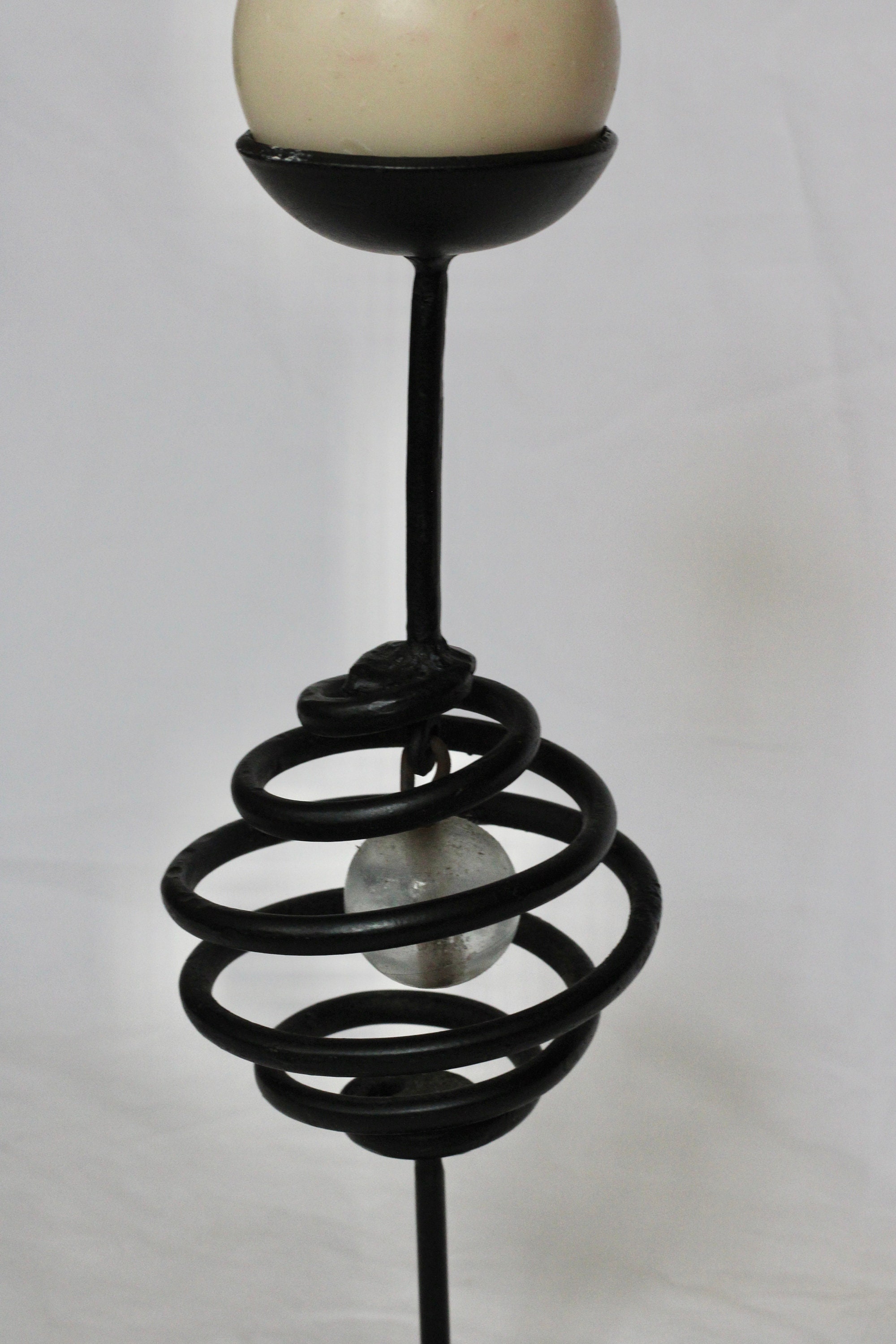Black Wrought Iron Spiral Candle Holder Etsy