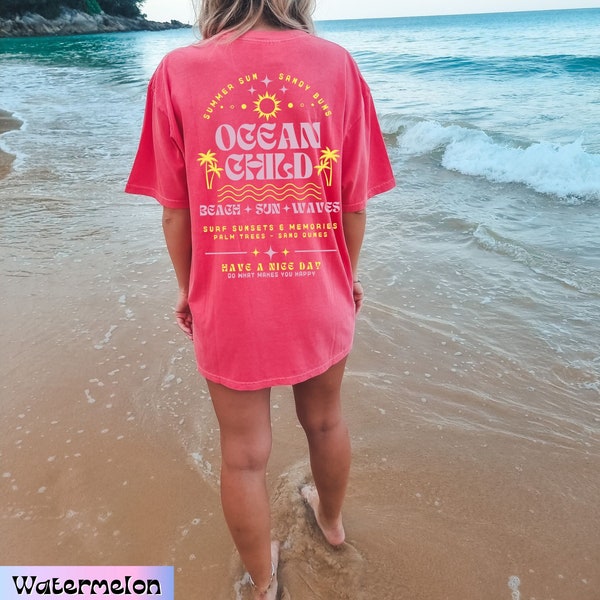 Ocean Child Comfort Colors Tee, Preppy Summer Clothes, Beachy T-Shirt, Preppy Aesthetic T-Shirt, Summer Shirt, Coconut Girl Clothes, Beach