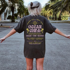 Ocean Child Comfort Colors Tee, Preppy Summer Clothes, Beachy T-Shirt, Preppy Aesthetic T-Shirt, Summer Shirt, Coconut Girl Clothes, Beach