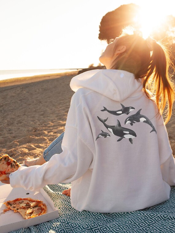 Orca Whale Hoodie, Whale Sweatshirt, Whales Hoodie, Preppy Aesthetic, Coconut Girl Aesthetic, Preppy Clothes, Coconut Girl Clothes, Whales