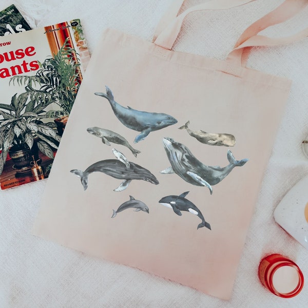 Whales Tote Bag, Whale Tote Bag, Tote Bag Aesthetic, Aesthetic Tote Bag, Tote Bag, Preppy Tote, Coconut Girl Tote, Beach Bag, Party Gift Bag