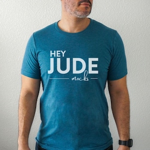 Heather Deep Teal Bella Canvas 3001 Mock Up, Deep Teal 3001 Model Mockup, Mens 3001 Mock Up, Male 3001 Teal MockUp, Deep Teal 3001 Mockup