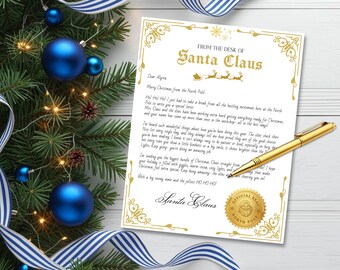 Editable Santa Letter Template, Christmas Personalized Santa Claus Template, Christmas Eve Box, North Pole Mail For Kids Holiday Printable