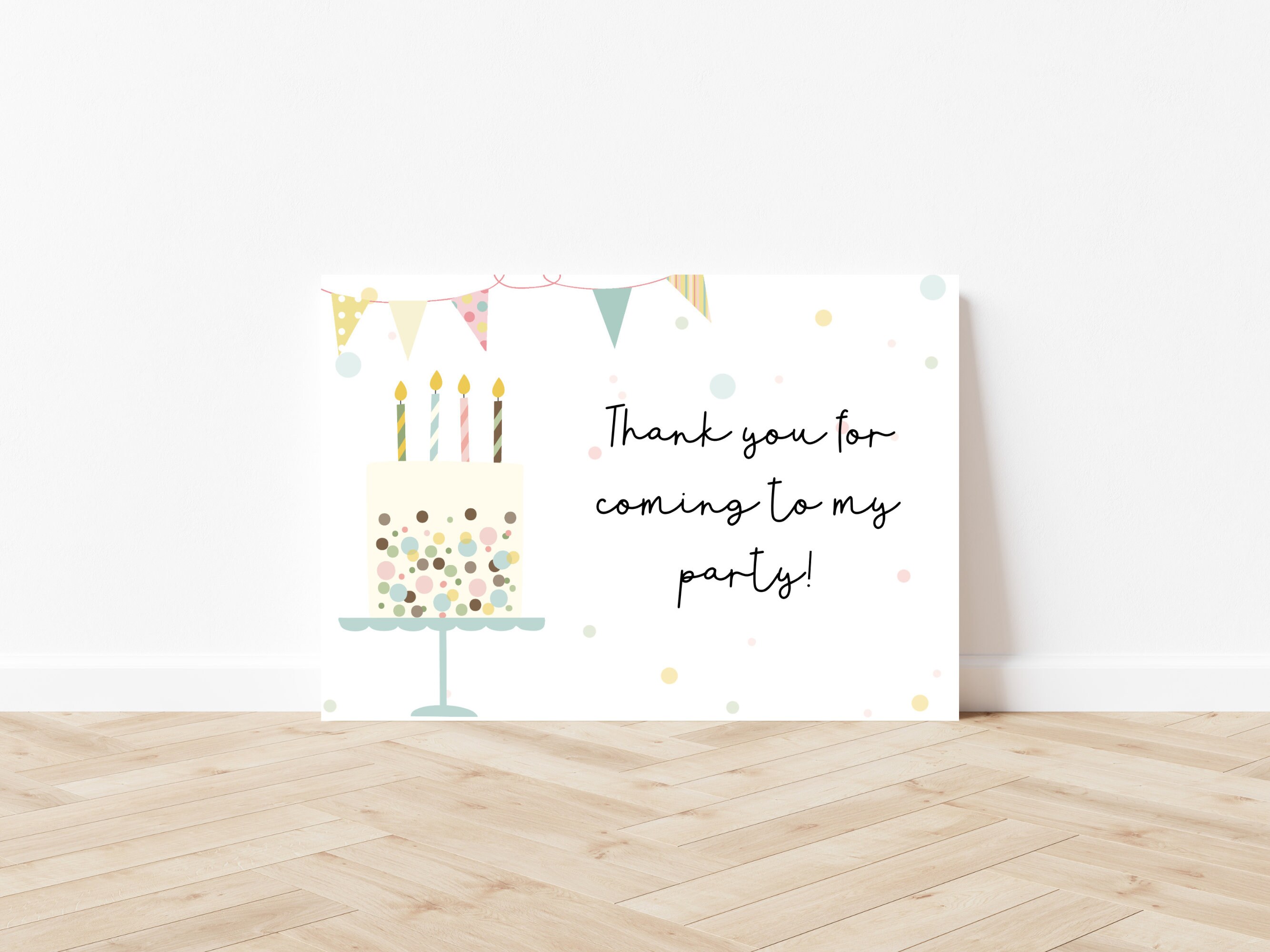 Printable Birthday Cake Thank You Card/ Editable Thank You Card ...