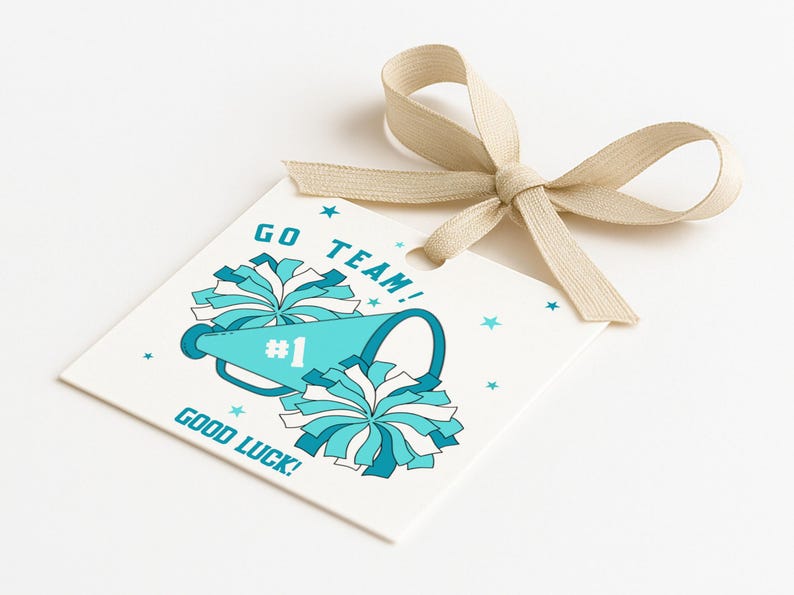 Editable Cheerleader Go Team Tag, Cheer Team Gift Tag, Cheerleader Team ...